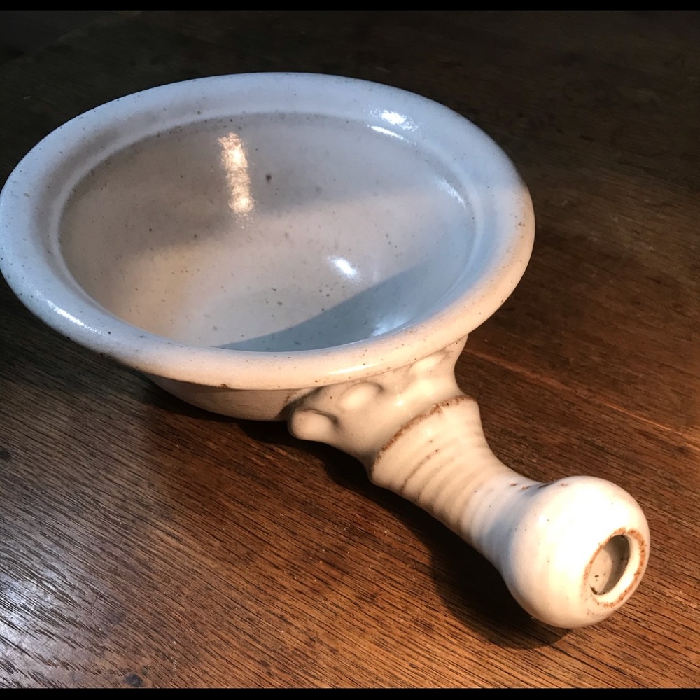 Veggie Server Stoneware Pottery Bowl w Handle